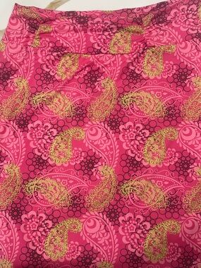 Tranquility by Colorado Clothing Pink and Gold Paisley Midi Skirt